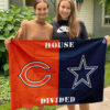 Bears vs Cowboys House Divided Flag, NFL House Divided Flag, NFL House Divided Flag