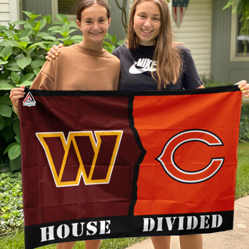 Commanders vs Bears House Divided Flag, NFL House Divided Flag