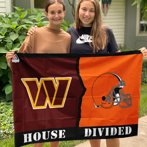 Commanders vs Browns House Divided Flag, NFL House Divided Flag