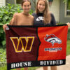 Commanders vs Broncos House Divided Flag, NFL House Divided Flag, NFL House Divided Flag