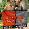 Bears vs Browns House Divided Flag, NFL House Divided Flag, NFL House Divided Flag