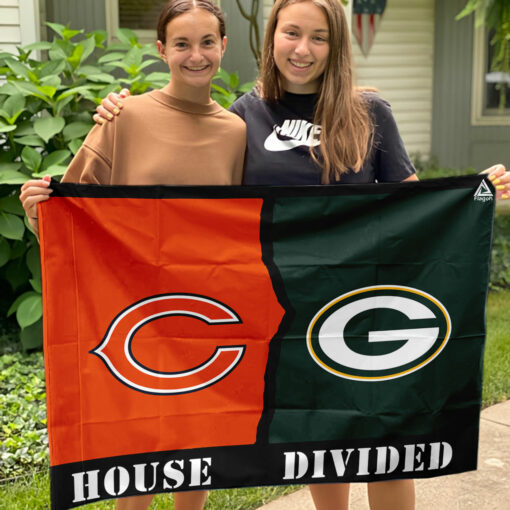 Bears vs Packers House Divided Flag, NFL House Divided Flag