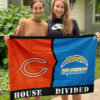 Bears vs Chargers House Divided Flag, NFL House Divided Flag, NFL House Divided Flag