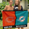 Bears vs Dolphins House Divided Flag, NFL House Divided Flag, NFL House Divided Flag