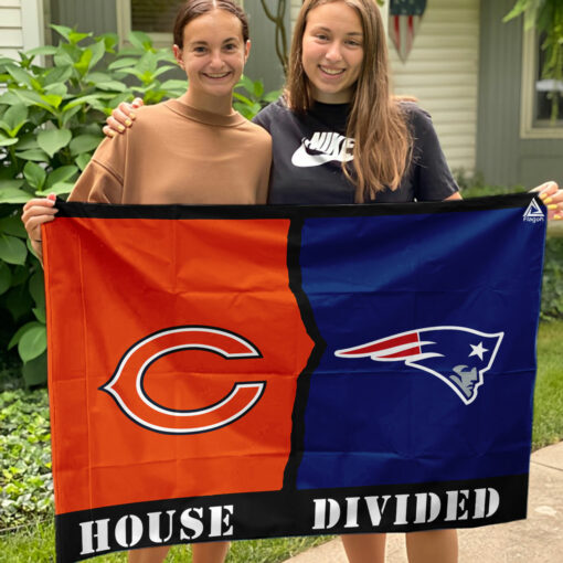 Bears vs Patriots House Divided Flag, NFL House Divided Flag