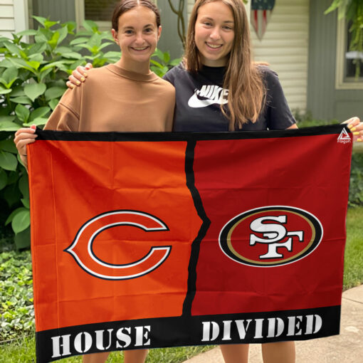 Bears vs 49ers House Divided Flag, NFL House Divided Flag