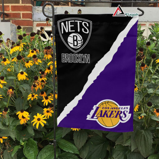 Nets vs Lakers House Divided Flag, NBA House Divided Flag