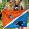Browns vs Panthers House Divided Flag, NFL House Divided Flag