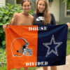 Browns vs Cowboys House Divided Flag, NFL House Divided Flag
