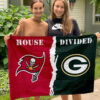 Buccaneers vs Packers House Divided Flag, NFL House Divided Flag, NFL House Divided Flag