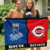 Royals vs Reds House Divided Flag, MLB House Divided Flag, MLB House Divided Flag