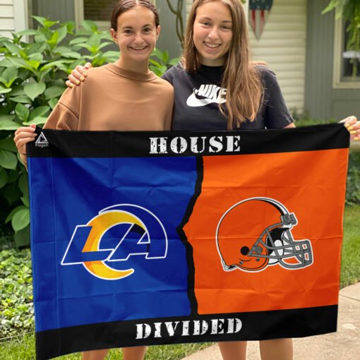 Browns vs Rams House Divided Flag, NFL House Divided Flag