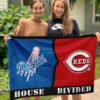 Dodgers vs Reds House Divided Flag, MLB House Divided Flag, MLB House Divided Flag