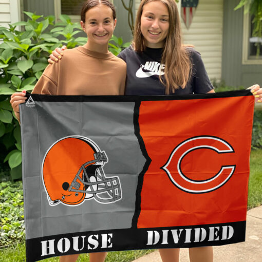 Browns vs Bears House Divided Flag, NFL House Divided Flag