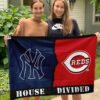 Yankees vs Reds House Divided Flag, MLB House Divided Flag, MLB House Divided Flag