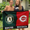 Athletics vs Reds House Divided Flag, MLB House Divided Flag, MLB House Divided Flag