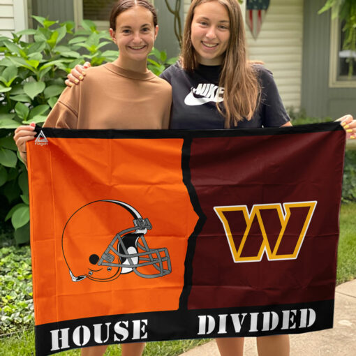 Browns vs Commanders House Divided Flag, NFL House Divided Flag