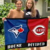 Blue Jays vs Reds House Divided Flag, MLB House Divided Flag, MLB House Divided Flag