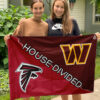 Commanders vs Falcons House Divided Flag, NFL House Divided Flag, NFL House Divided Flag