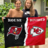 Buccaneers vs Chiefs House Divided Flag, NFL House Divided Flag, NFL House Divided Flag