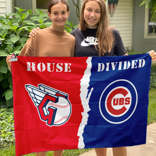 Guardians vs Cubs House Divided Flag, MLB House Divided Flag