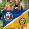 Islanders vs Penguins House Divided Flag, NHL House Divided Flag