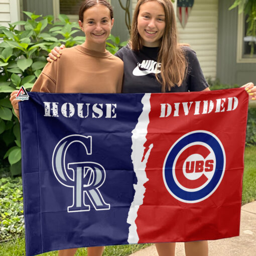 Rockies vs Cubs House Divided Flag, MLB House Divided Flag