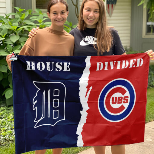 Tigers vs Cubs House Divided Flag, MLB House Divided Flag