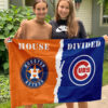 Astros vs Cubs House Divided Flag, MLB House Divided Flag, MLB House Divided Flag