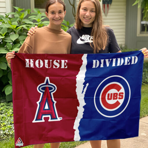 Angels vs Cubs House Divided Flag, MLB House Divided Flag