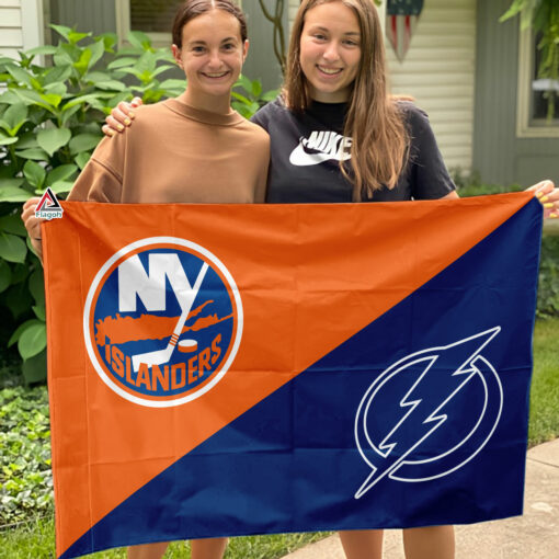 Islanders vs Lightning House Divided Flag, NHL House Divided Flag
