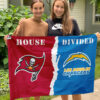 Buccaneers vs Chargers House Divided Flag, NFL House Divided Flag, NFL House Divided Flag
