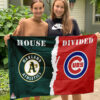 Athletics vs Cubs House Divided Flag, MLB House Divided Flag, MLB House Divided Flag