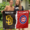 Padres vs Cubs House Divided Flag, MLB House Divided Flag, MLB House Divided Flag