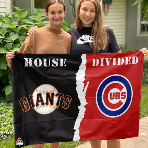 Giants vs Cubs House Divided Flag, MLB House Divided Flag