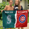Mariners vs Cubs House Divided Flag, MLB House Divided Flag, MLB House Divided Flag