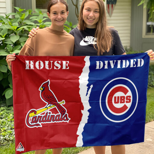 Cardinals vs Cubs House Divided Flag, MLB House Divided Flag