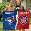 Blue Jays vs Cubs House Divided Flag, MLB House Divided Flag, MLB House Divided Flag