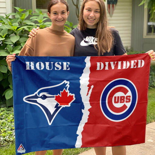 Blue Jays vs Cubs House Divided Flag, MLB House Divided Flag