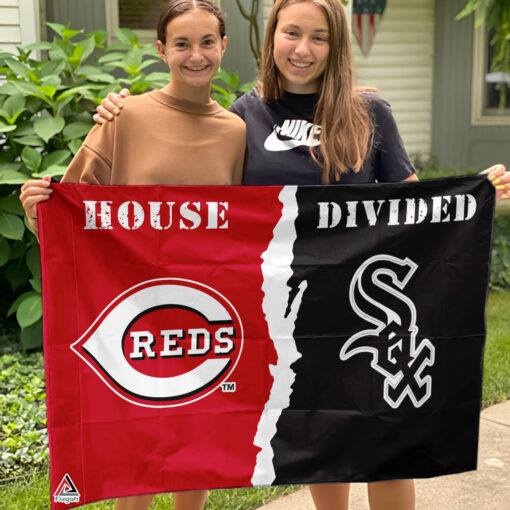 Reds vs White Sox House Divided Flag, MLB House Divided Flag