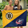 Bruins vs Blue Jackets House Divided Flag, NHL House Divided Flag