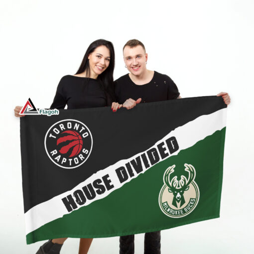 Raptors vs Bucks House Divided Flag, NBA House Divided Flag