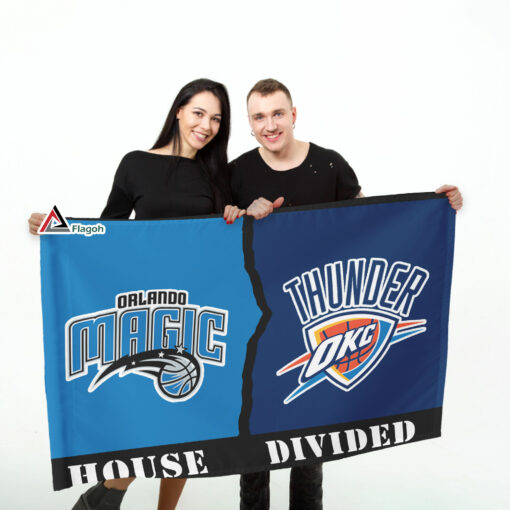Magic vs Thunder House Divided Flag, NBA House Divided Flag