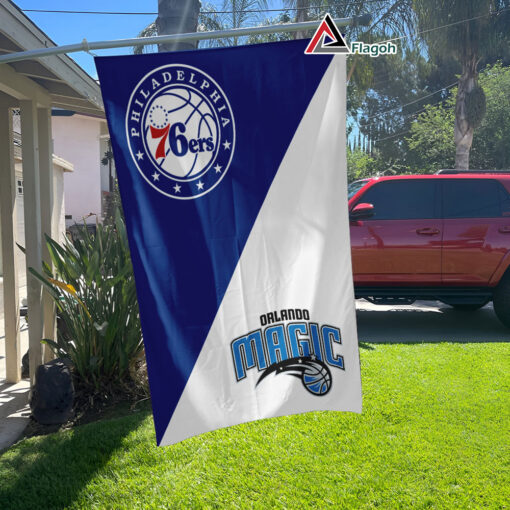 76ers vs Magic House Divided Flag, NBA House Divided Flag