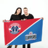 Wizards vs Clippers House Divided Flag, NBA House Divided Flag