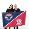 Wizards vs Rockets House Divided Flag, NBA House Divided Flag