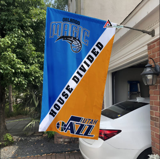 Magic vs Jazz House Divided Flag, NBA House Divided Flag