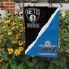 Nets vs Clippers House Divided Flag, NBA House Divided Flag, NBA House Divided Flag