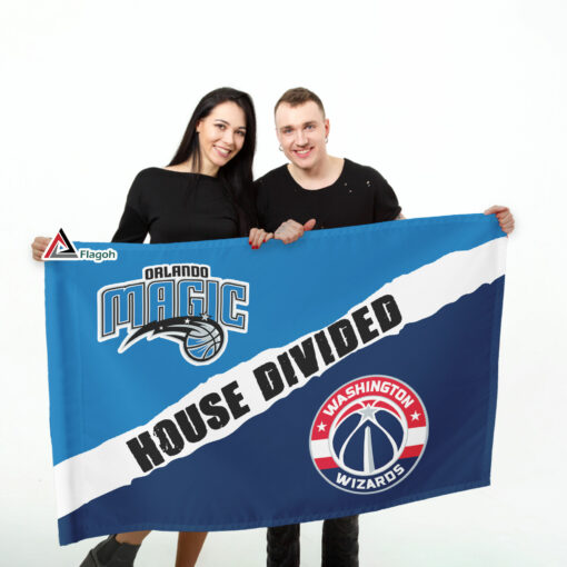 Magic vs Wizards House Divided Flag, NBA House Divided Flag