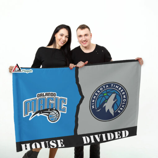 Magic vs Timberwolves House Divided Flag, NBA House Divided Flag